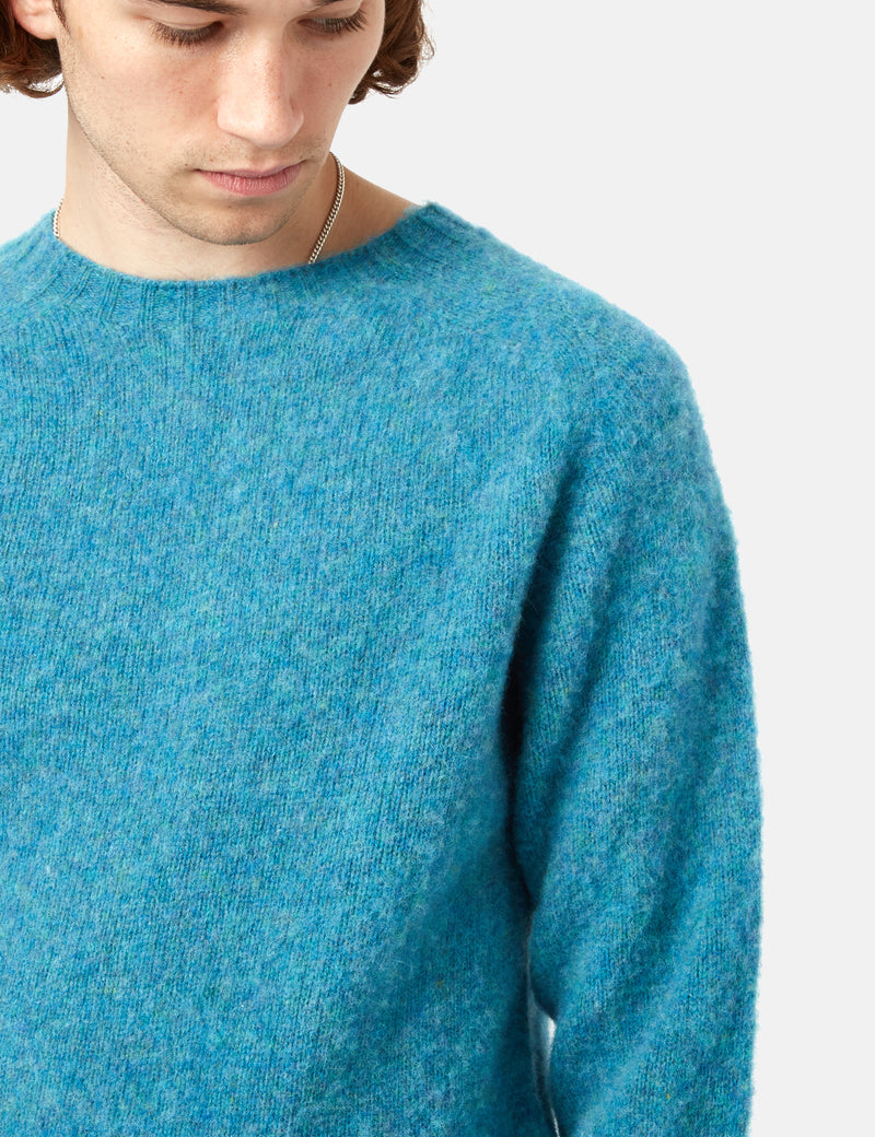 Bhode Supersoft Lambswool Jumper (Made in Scotland) - Azure Blue
