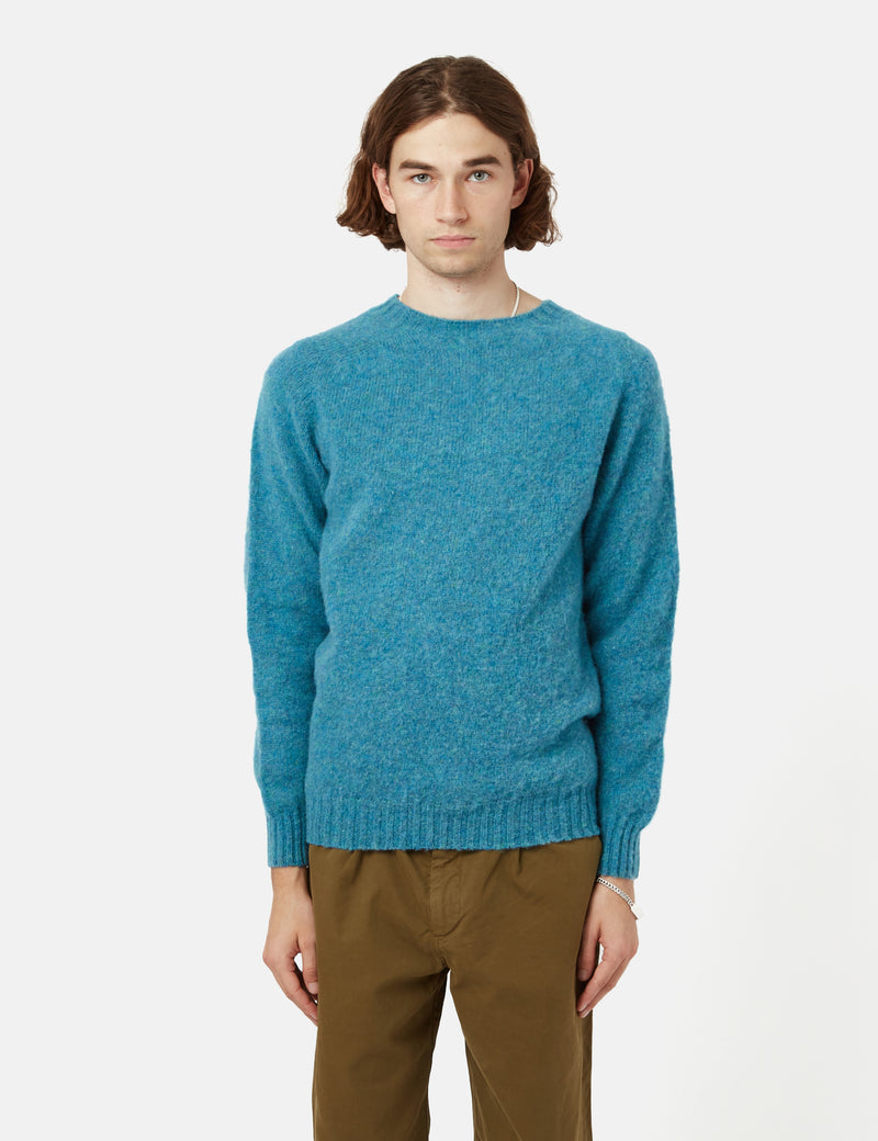 Bhode Lambswool Jumper（Made in Scotland）-アズールブルー