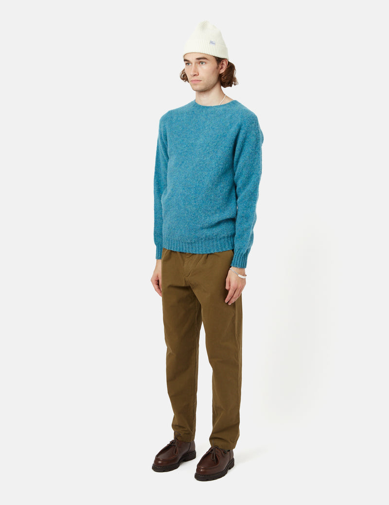 Bhode Lambswool Jumper（Made in Scotland）-アズールブルー