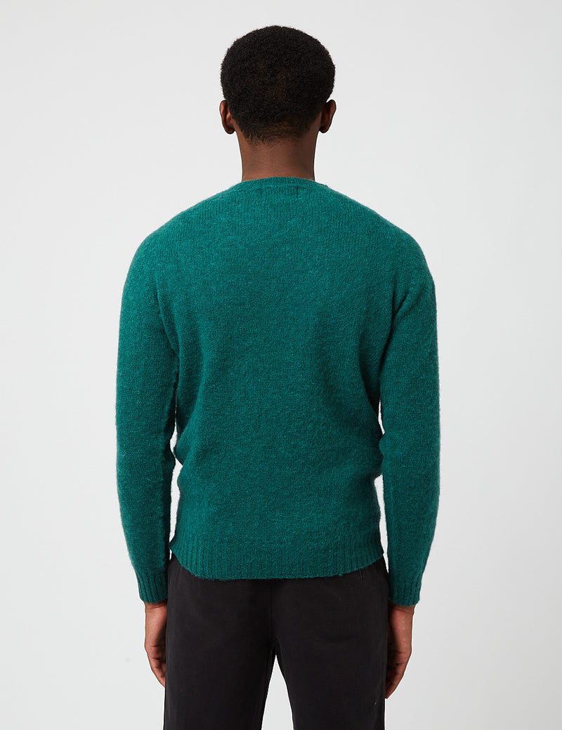 Bhode Supersoft Lambswool Jumper (Made in Scotland) - Forest Sheen Green