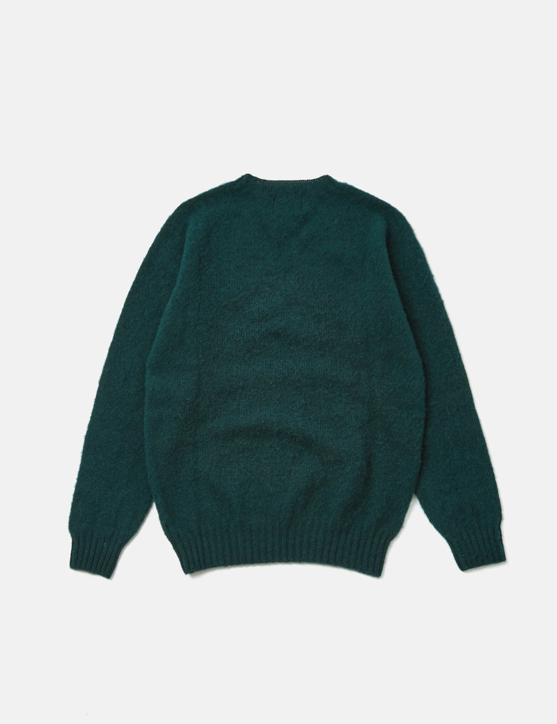 Bhode Supersoft Lambswool Jumper (Made in Scotland)  - Forest Green