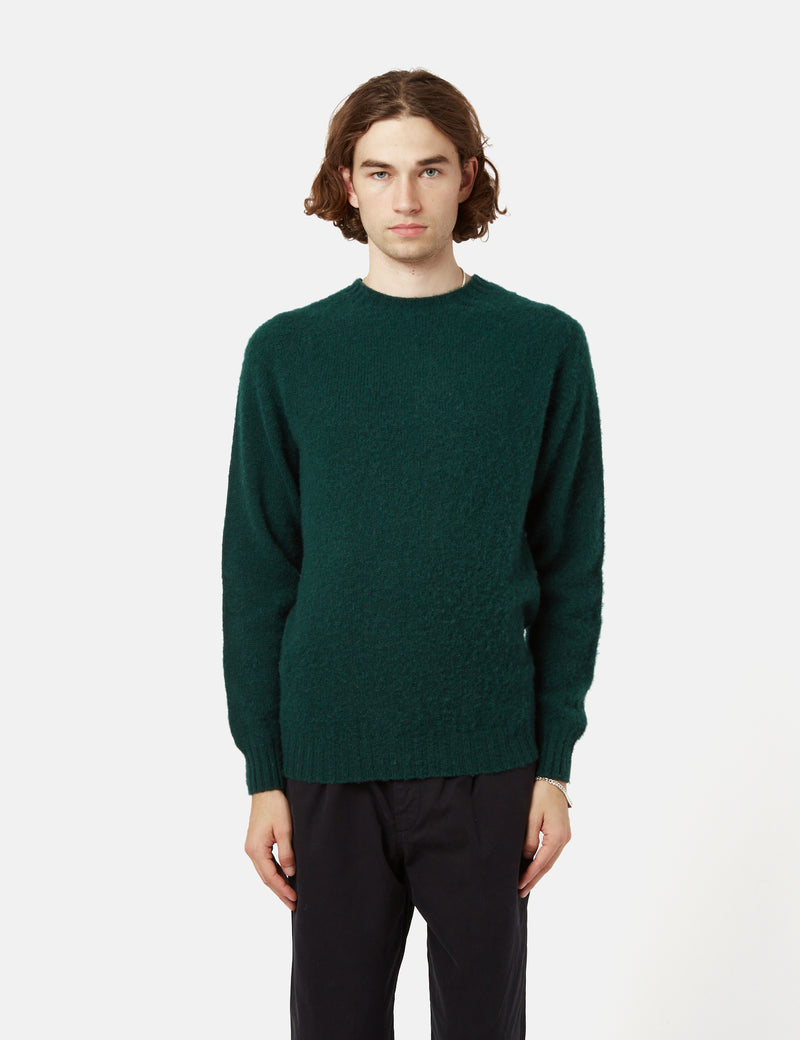 Bhode Supersoft Lambswool Jumper (Made in Scotland)  - Forest Green