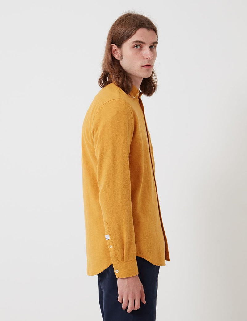 Bhode Classic Button Down Shirt (Cotton) - Mustard