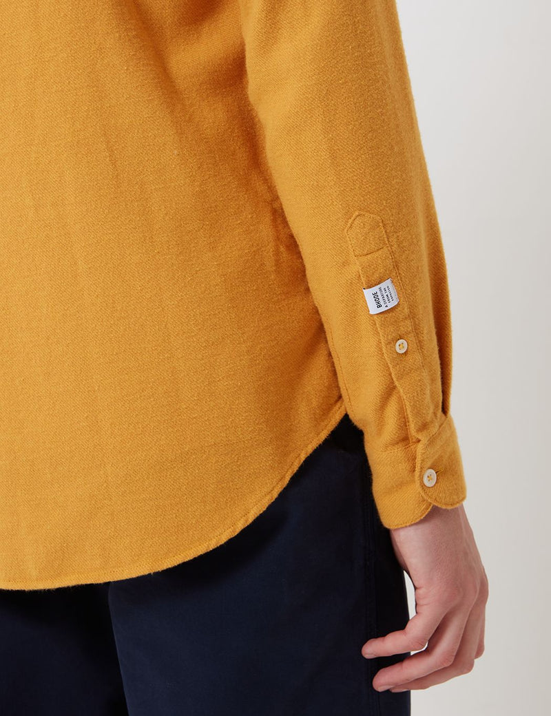 Bhode Classic Button Down Shirt (Cotton) - Mustard