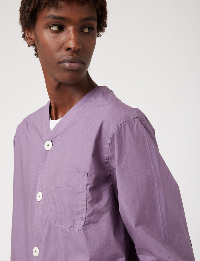 Bhode Railroad Shirt (Italian Poplin) - Purple