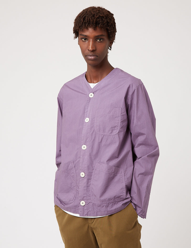 Bhode Railroad Shirt (Italian Poplin) - Purple