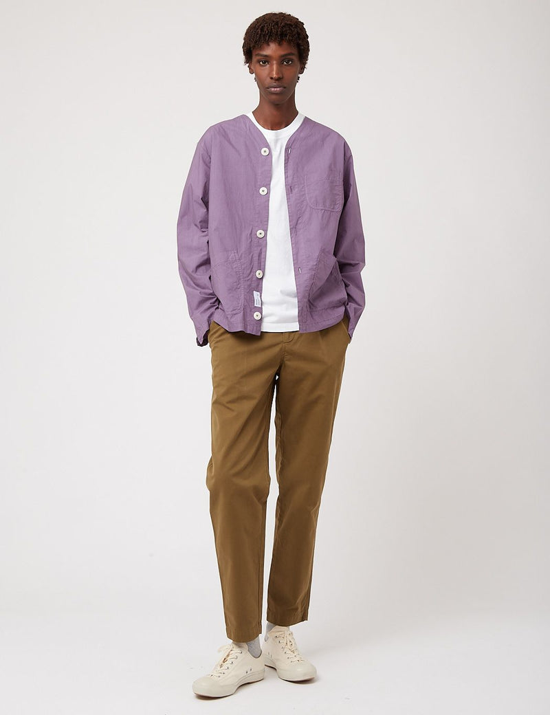 Bhode Railroad Shirt (Italian Poplin) - Purple