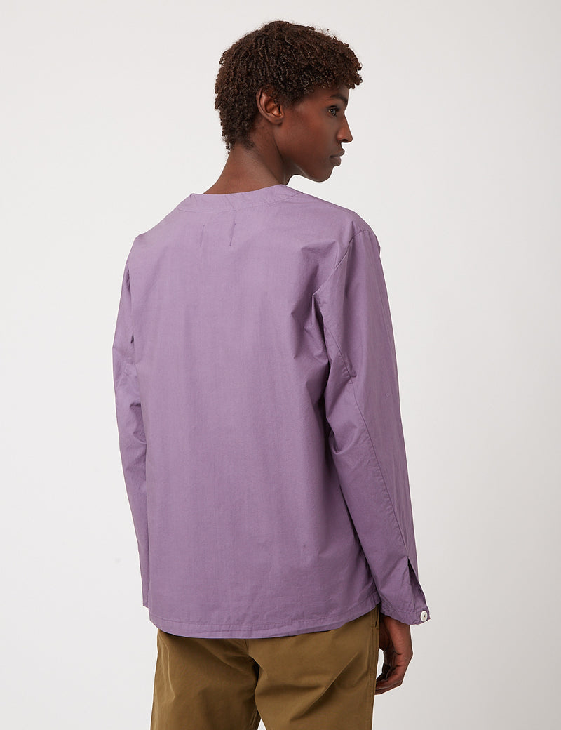 Bhode Railroad Shirt (Italian Poplin) - Purple