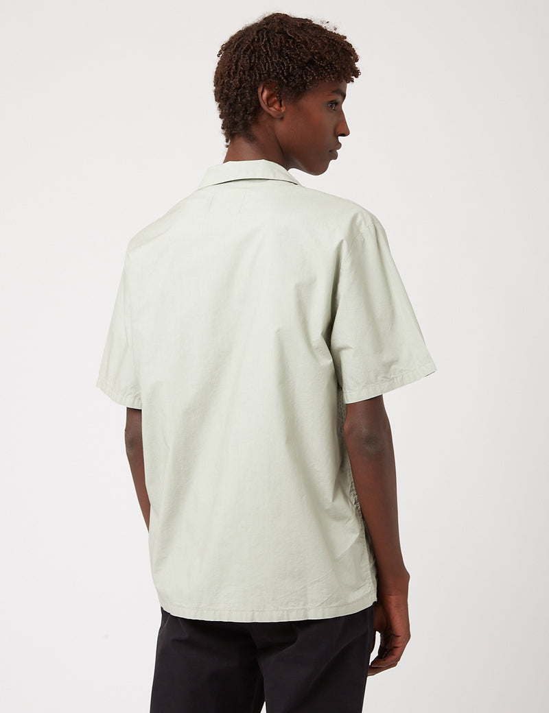 Bhode Revereカラーシャツ（イタリアンポプリン）-セージグリーン