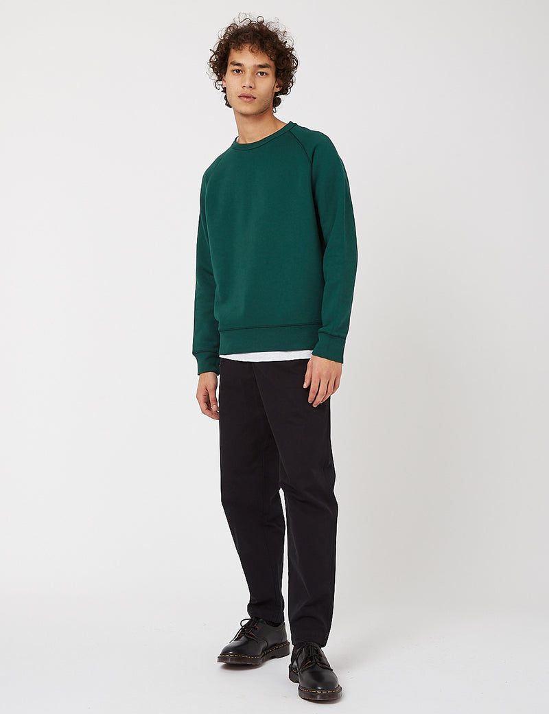Bhode Besuto Raglan Sweatshirt (Organic Cotton)- Forest Green