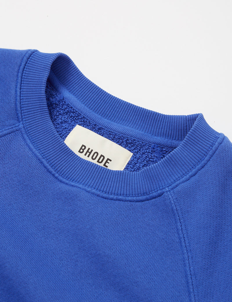 Bhode Raglan Crew Sweatshirt (Loopback) - French Blue