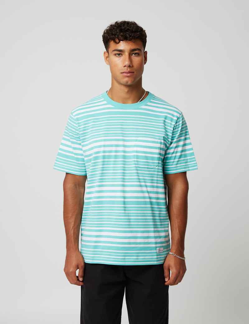 Bhode Shima Striped T-Shirt (Organic) - Turquoise Green