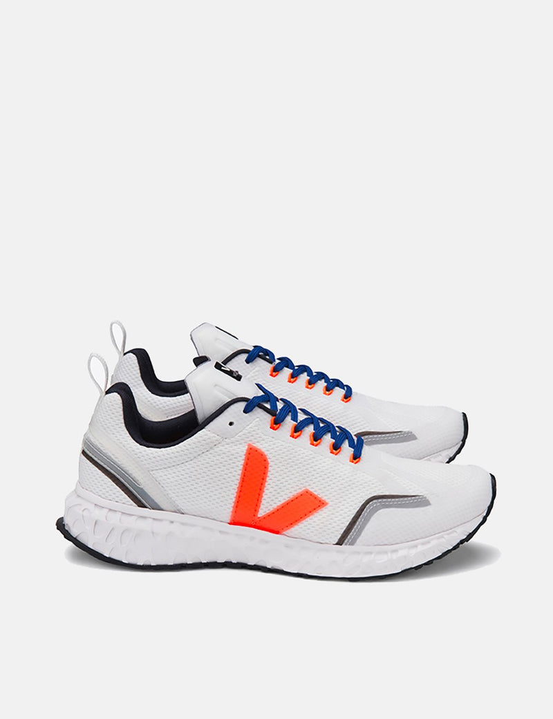Veja Condor Running Shoes - White/Orange Fluo
