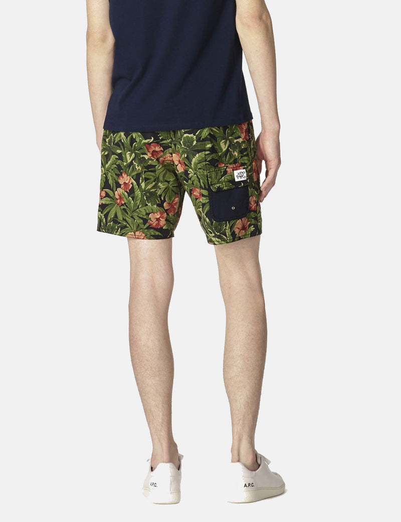 A.P.C. Eli Jungle Print Shorts - Khaki Green