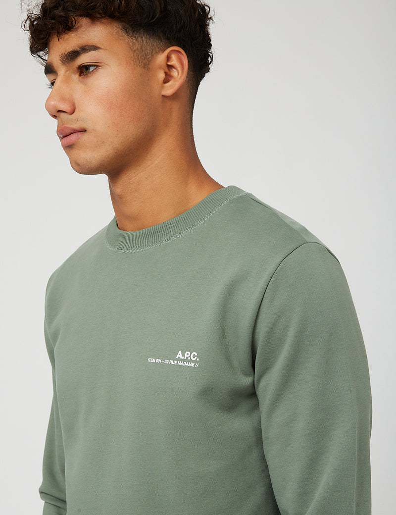 A.P.C. Item Sweatshirt - Grey Green