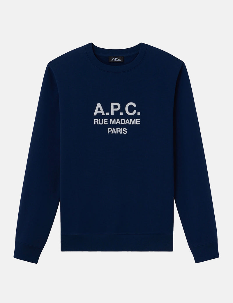 A.P.C. Rufus Sweatshirt (Embroidered Logo) - Marine/Dark Navy