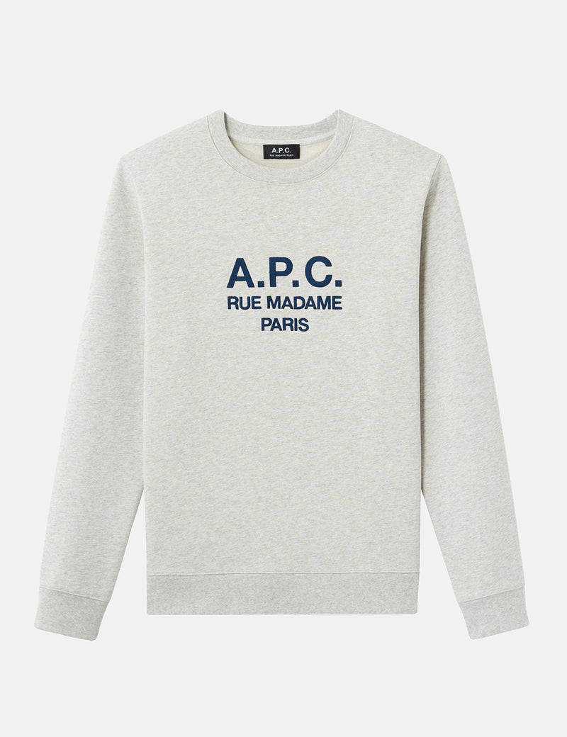 A.P.C. Rufus Sweatshirt (Embroidered Logo) - Grey Heather