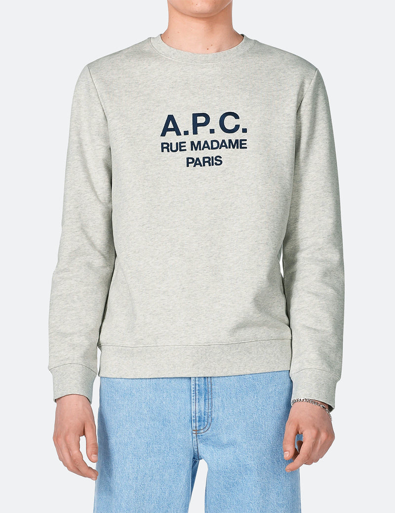 A.P.C. Rufus Sweatshirt (Embroidered Logo) - Grey Heather