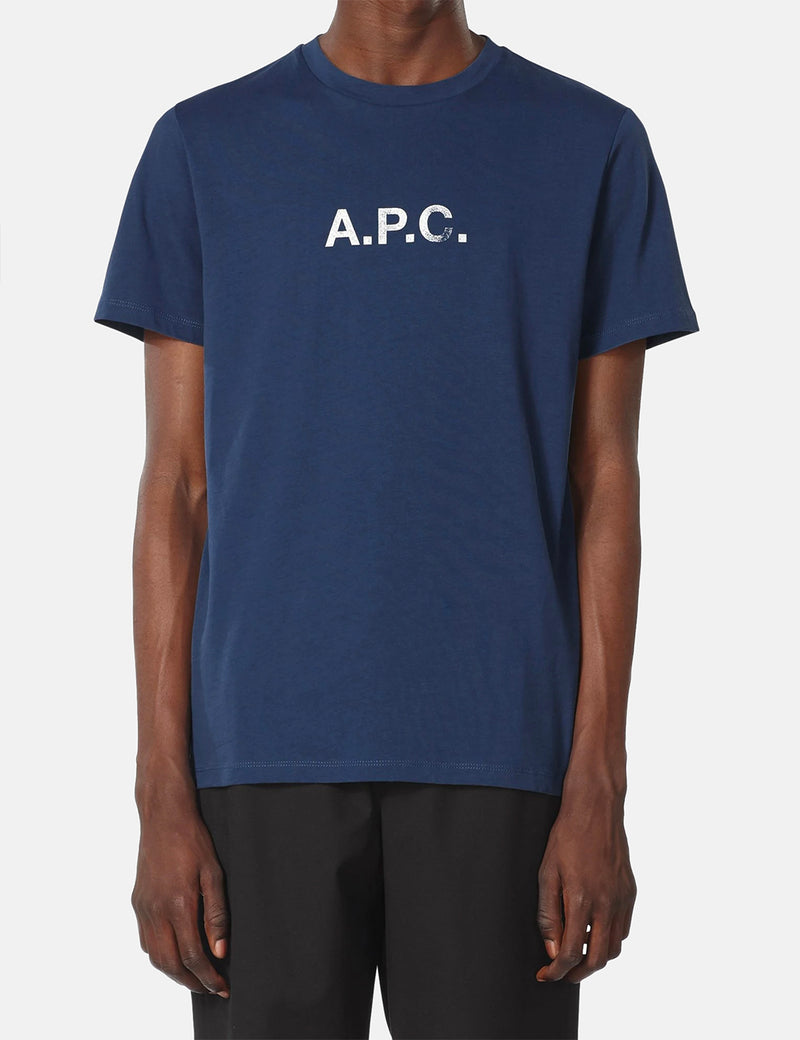 A.P.C. Stamp T-Shirt (Organic Cotton) - Blue