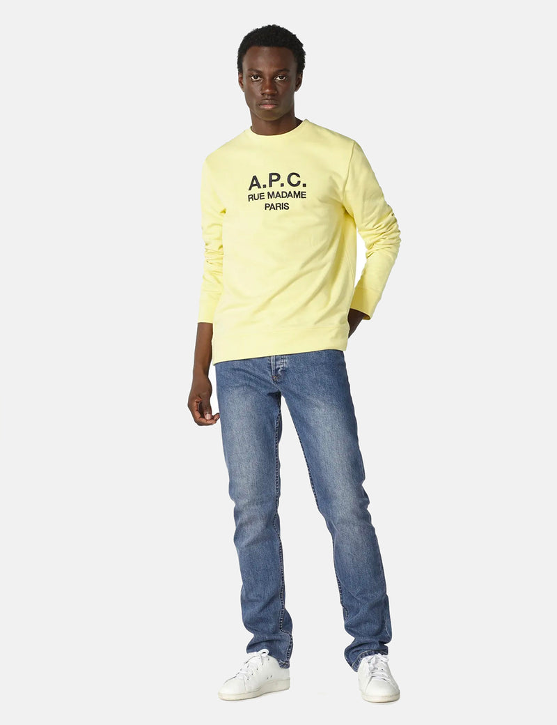 A.P.C. Rufus Sweatshirt (Embroidered Logo) - Pale Yellow