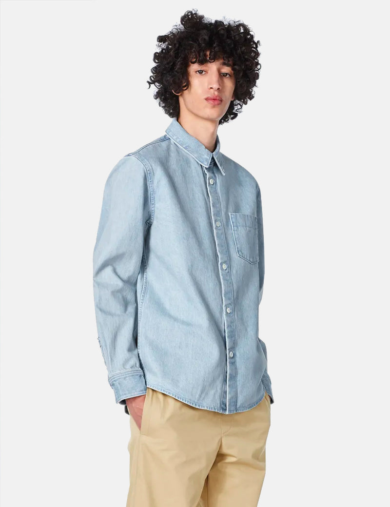 A.P.C. Victor Denim Overshirt - Bleached Out