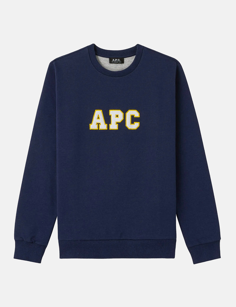 APCマルコムスウェットシャツ-ネイビーブルー