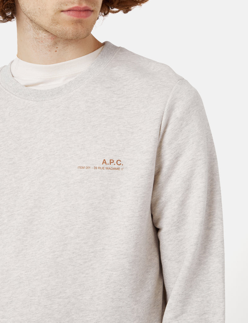 A.P.C. Item H Sweatshirt - Heathered Ecru