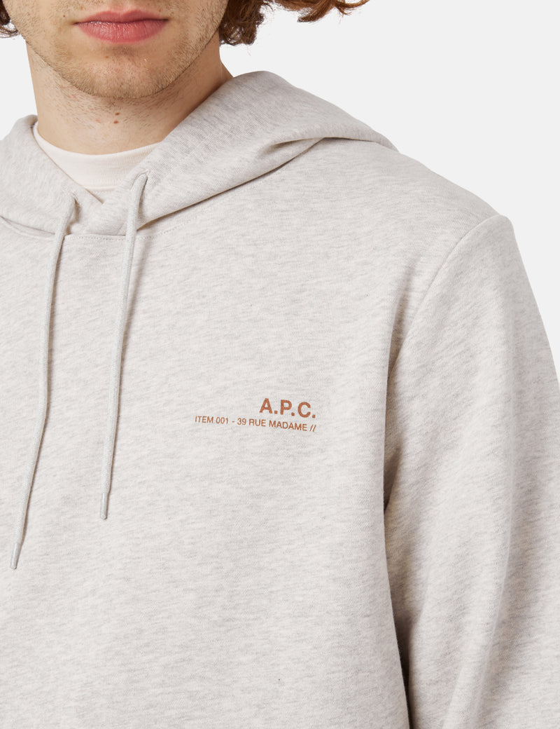 A.P.C. Item H Hooded Sweatshirt - Heathered Ecru