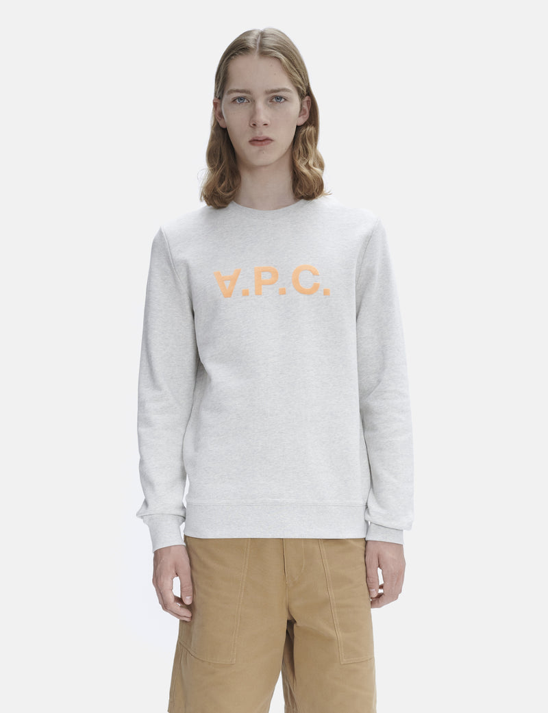 A.P.C. Sweat-shirt Bicolore VPC H - Écru Chine/Orange