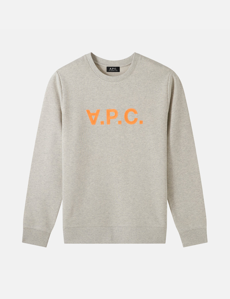 A.P.C. Sweat-shirt Bicolore VPC H - Écru Chine/Orange