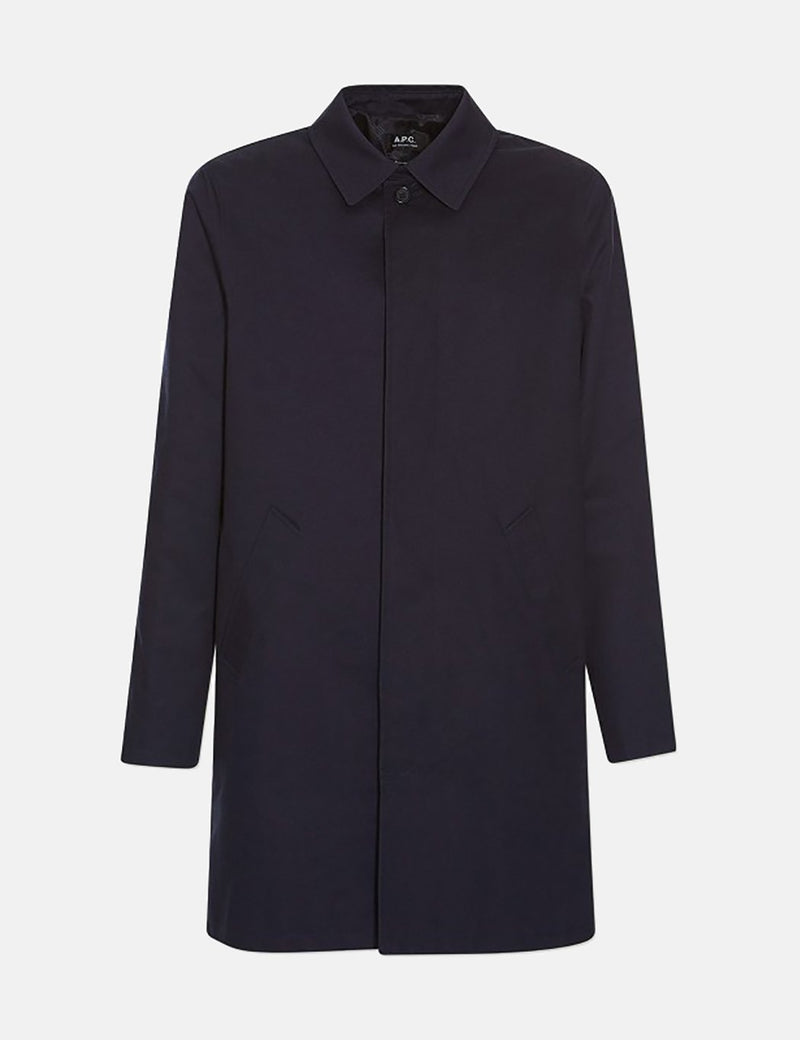 A.P.C. Mac Ville Trench Coat - Dark Navy Blue - Article