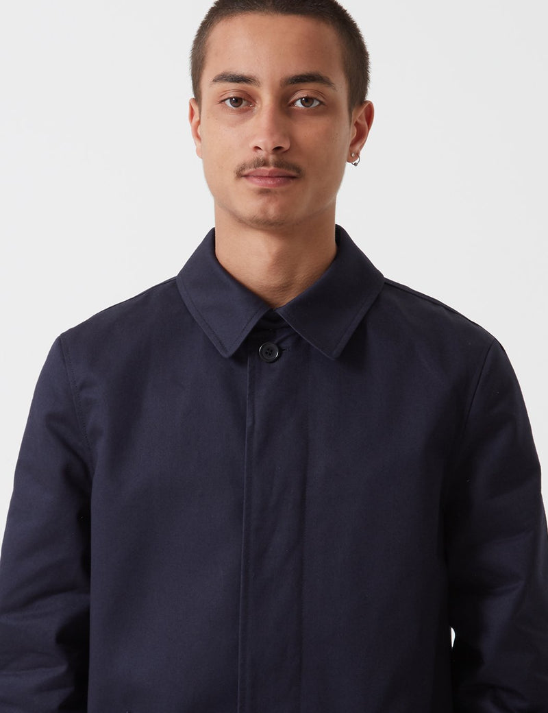 A.P.C. Mac Ville Trench Coat - Dark Navy Blue - Article
