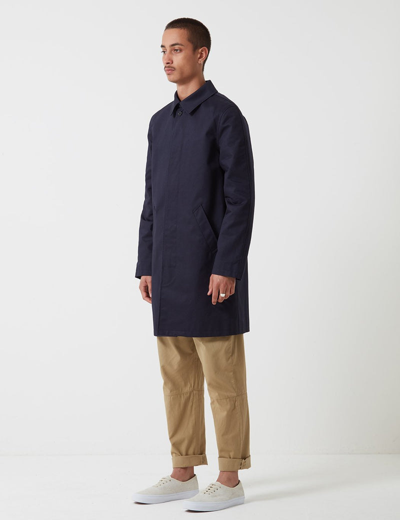 A.P.C. Mac Ville Trench Coat - Dark Navy Blue - Article