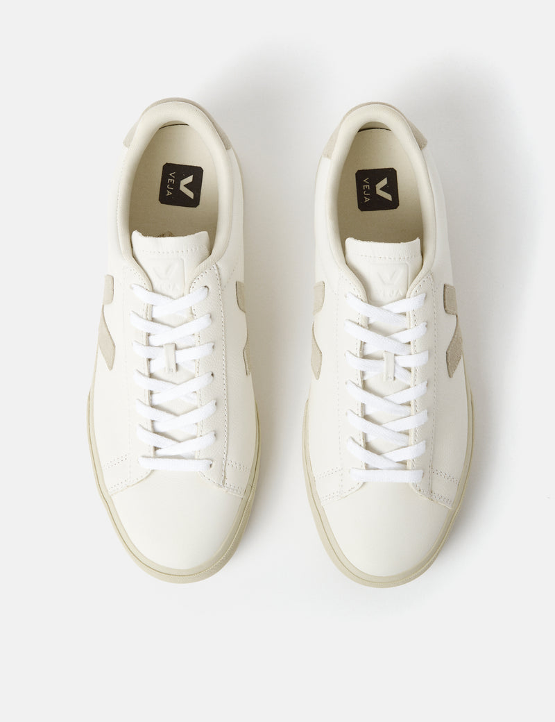 Veja Campo Chromefree Leather Trainers - Extra White/Natural Suede