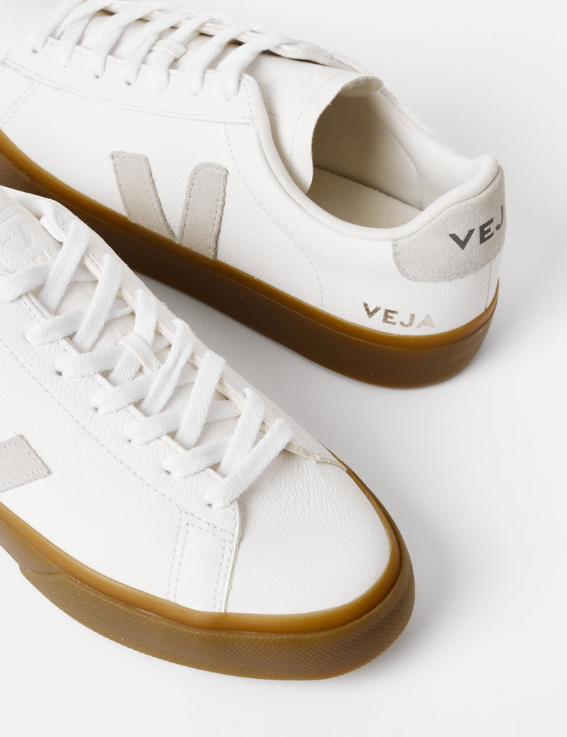 Baskets Veja Campo pour femmes (cuir sans chrome) - Blanc extra/Naturel/Naturel