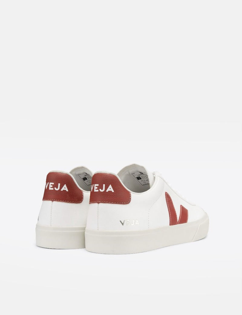Womens Veja Campo Leather (Chrome Free) - Extra White/Rouille