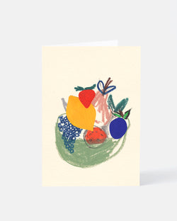 Wrap Magazine Fruit Basket Art Card - Beige