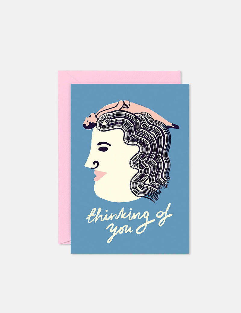 Wrap Magazine Thinking of You Card - Blue