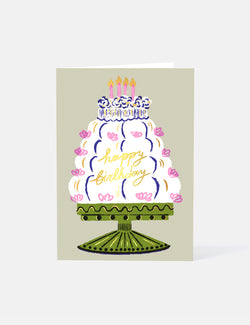 Wrap Magazine Joyeux Anniversaire Gâteau Carte - Vert