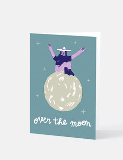 Wrap Magazine Over the Moon Card - Bleu