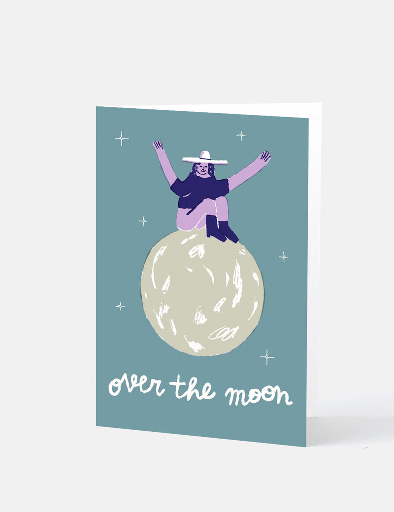 Wrap Magazine Over the Moon Card - Blue