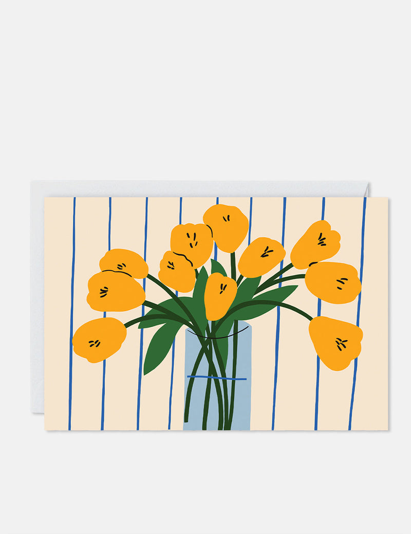 Wrap Magazine Tulips Art Card Card - Yellow