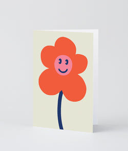 Wrap Magazine Happy Flower Art Card  - Red