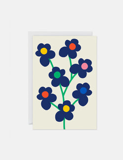 Wrap Magazine Flower Bouquet Art Card Card - Blue