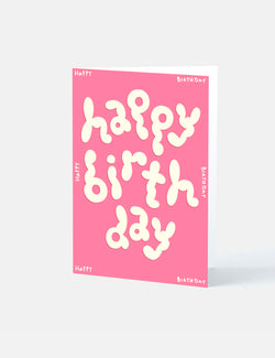 Wrap Magazine ハッピーバースデー エンボス カード - ピンク