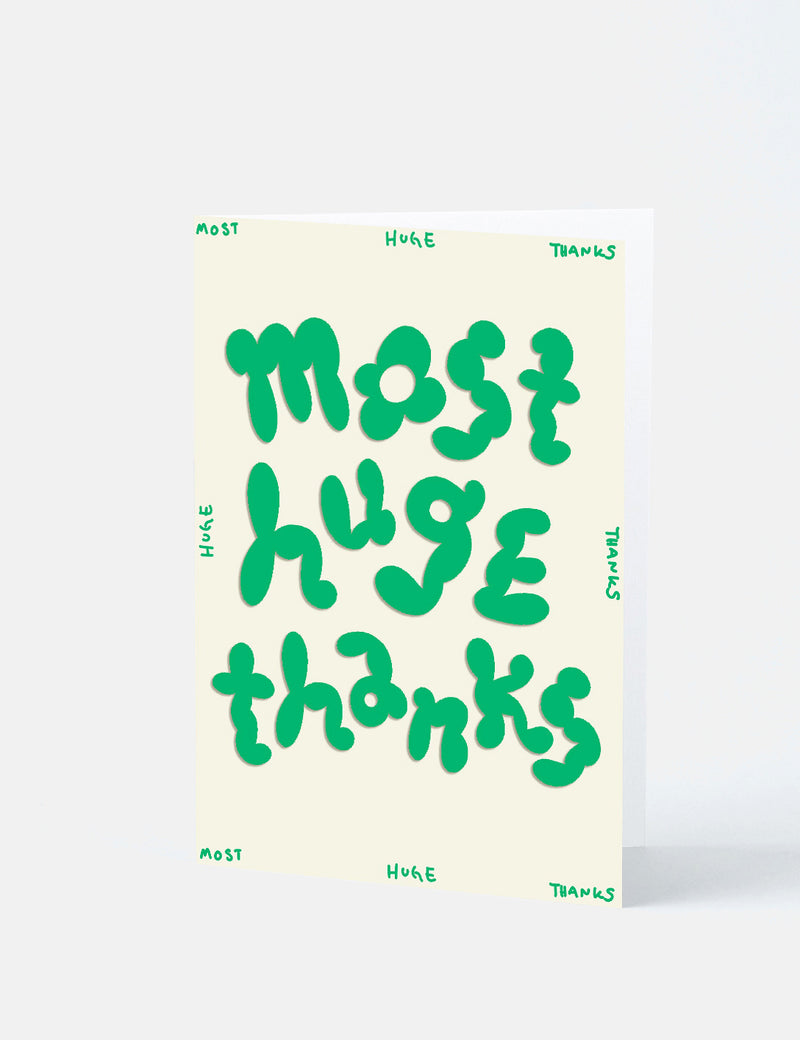 Wrap Magazine Most Huge Thanks Embossed Card - Green