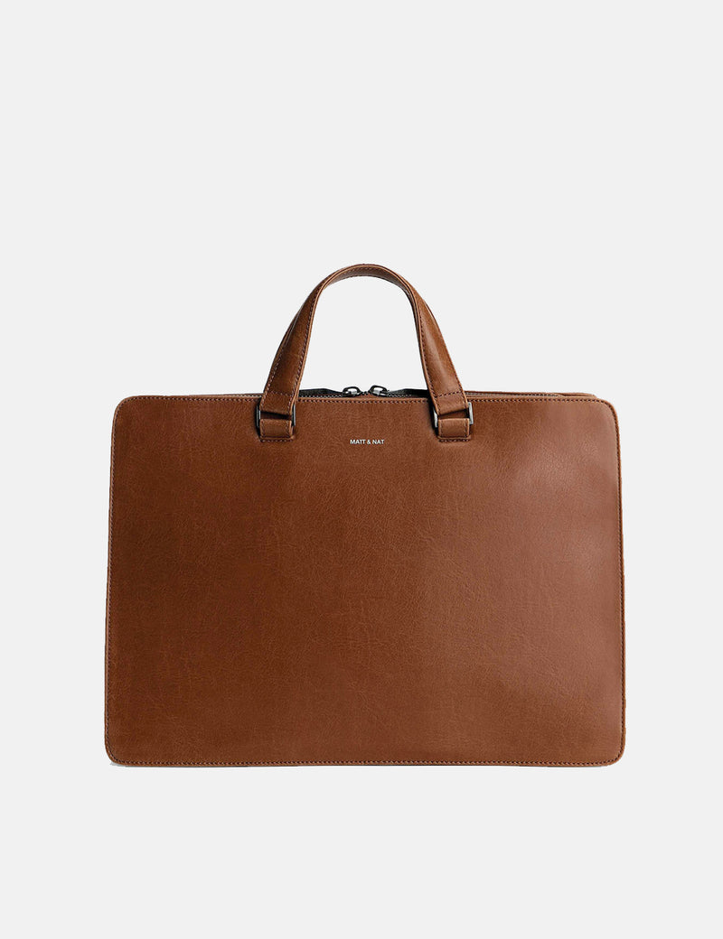Matt & Nat David Briefcase - Chili Matte Nickel Brown