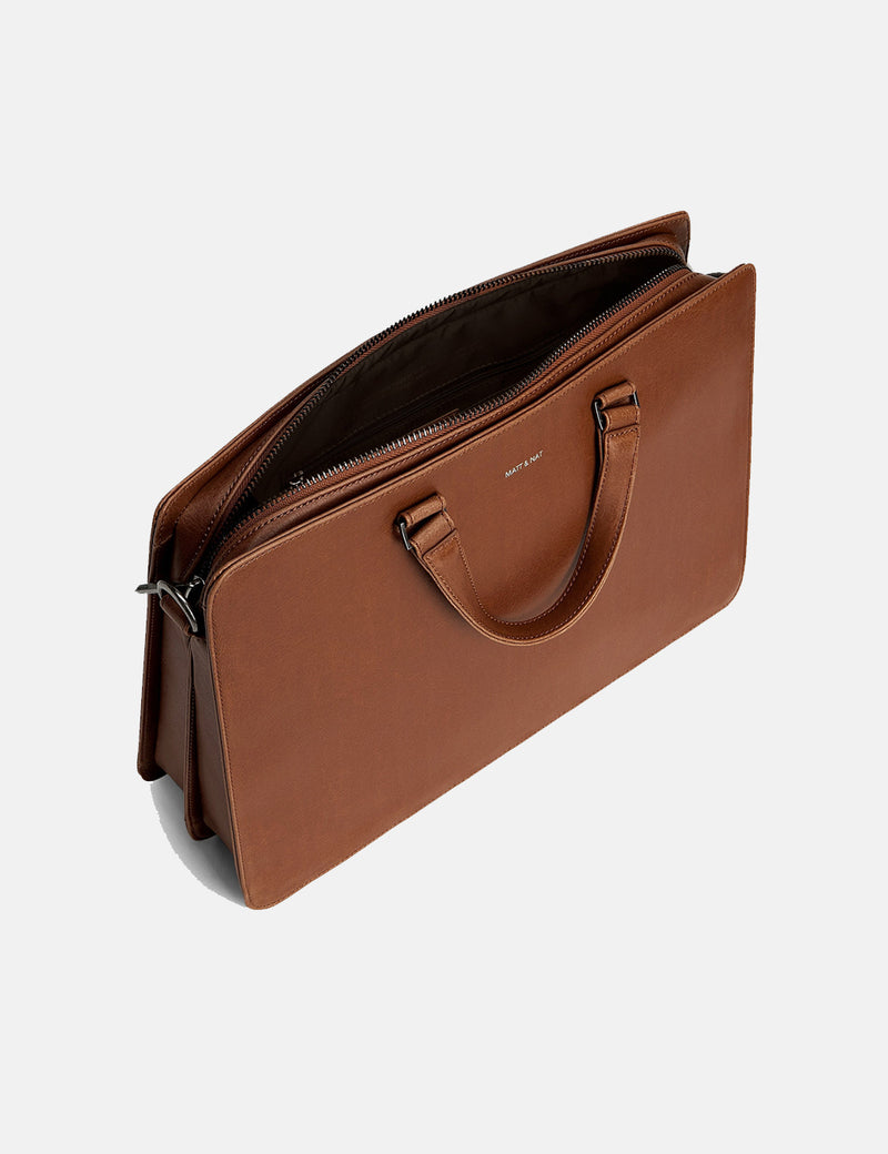 Matt & Nat David Briefcase - Chili Matte Nickel Brown
