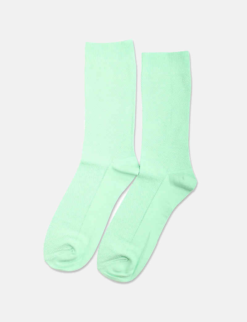 Democratique Originals Champagne Pique Socks - Pale Green