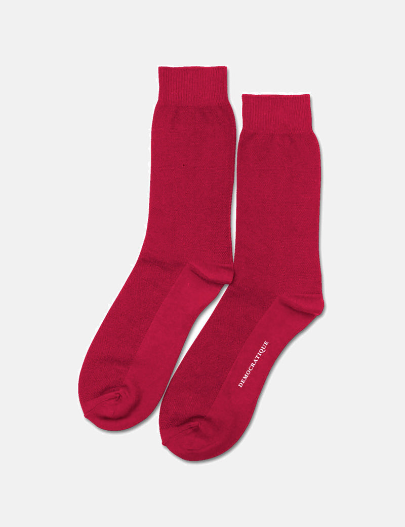 Democratique Originals Champagne Pique Socks - Pearl Red